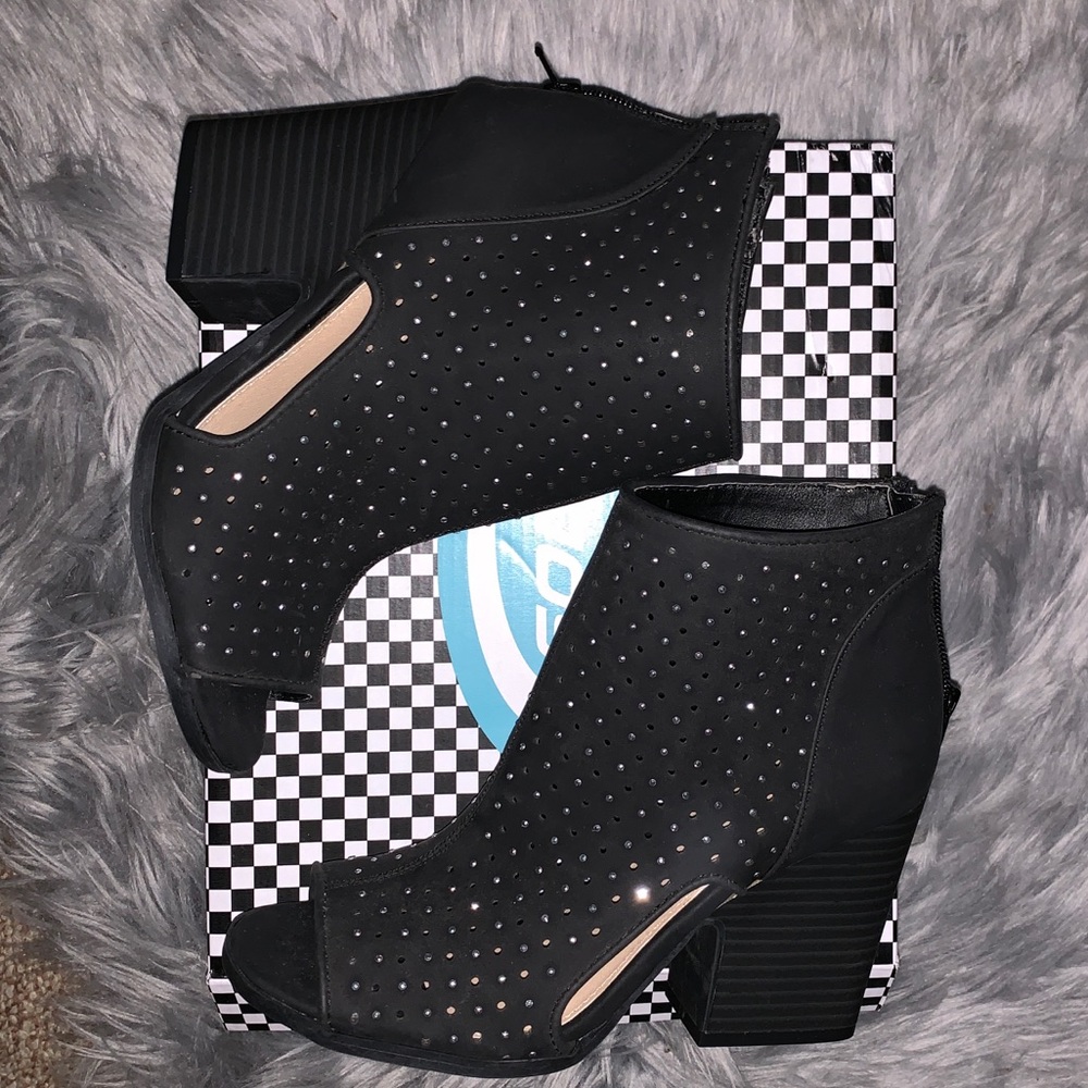 Peep toe booties